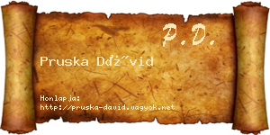 Pruska Dávid névjegykártya
